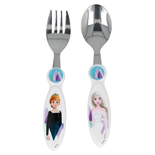 Juego de cubiertos para niños de acero inoxidable - Tenedor y cuchara Frozen