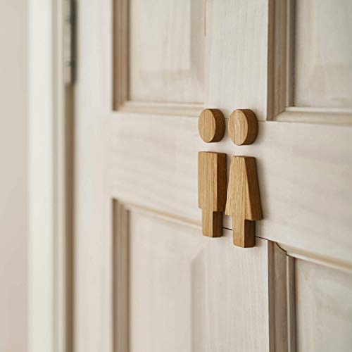 Juego de letreros para puerta de baño, letrero de madera para baño, WC, señal para puerta de baño