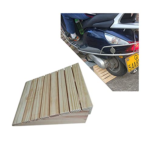 Juego de Rampas para Bordillos de Madera Maciza de 7-15 Cm de Altura, Juego de Rampas de Umbral Antideslizantes Portátiles para Muelle de Carga, Acera, Automóvil, Camión, Scooter, Bicicleta, Motocic