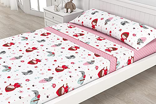 Juego de Sábanas Infantiles Victorio & Lucchino - Modelo Caperucita (Cama 105 cm)