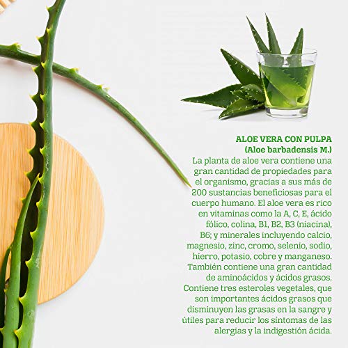 Jugo Aloe Vera Puro |1 Litro | Aloe Vera puro para beber| Producto Concentrado a base de Jugo de Aloe Vera Con Pulpa - Suplemento Para Regular el Transito Intestinal