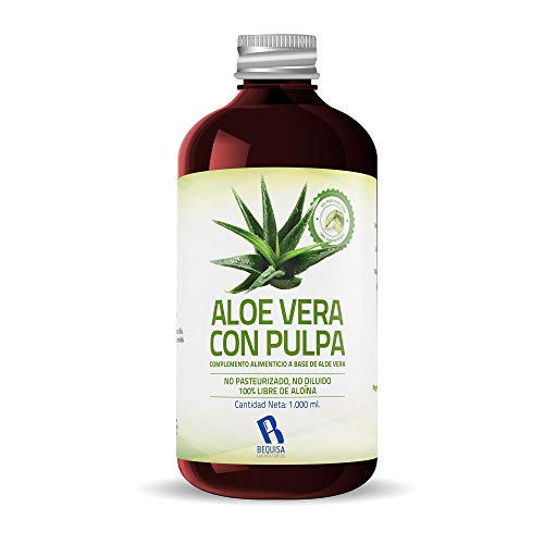 Jugo Aloe Vera Puro |1 Litro | Aloe Vera puro para beber| Producto Concentrado a base de Jugo de Aloe Vera Con Pulpa - Suplemento Para Regular el Transito Intestinal