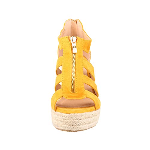 Jumex Elara Sandalias de Mujer Cuña Plataforma Chunkyrayan Amarillo TH82221 Yellow-38