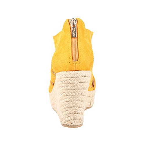 Jumex Elara Sandalias de Mujer Cuña Plataforma Chunkyrayan Amarillo TH82221 Yellow-38