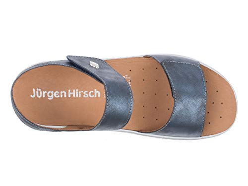 Jürgen Hirsch Sandalias para mujer Easy 02, fáciles de limpiar y con plantilla extraíble, en 2 colores, color Azul, talla 41 EU