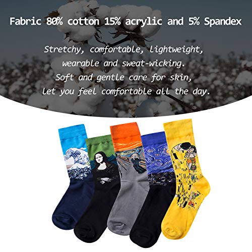 Justay Calcetines de Algodón para Hombre para Pintura Artística, Calcetines para Invierno