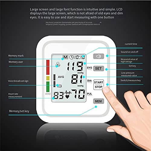 JUYIXIAN Tensiometro De MuñEca Digital Aparato Para Medir La Tension Arterial Manometro Blood Pressure Monitor Aparatos Homologados Medidor Brazo Esfingomanometro Manual Blanco (22-42cm)