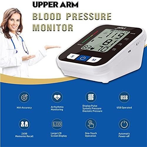 JUYIXIAN Tensiometro De MuñEca Digital Aparato Para Medir La Tension Arterial Manometro Blood Pressure Monitor Aparatos Homologados Medidor Brazo Esfingomanometro Manual blanco