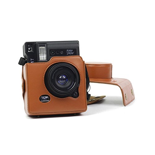 JXE Retro Vintage Brown PU cuero cámara caso bolsa para LOMO Automat Instax cámara