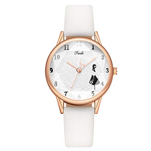 JZDH Relojes De Las Mujeres Reloj De La PU Se Elevó La Cáscara del Reloj De Manera Informal De Oro Señoras Creativas Reloj De Cuarzo Modelos Femeninos Señora Reloj (Color : Coffee)