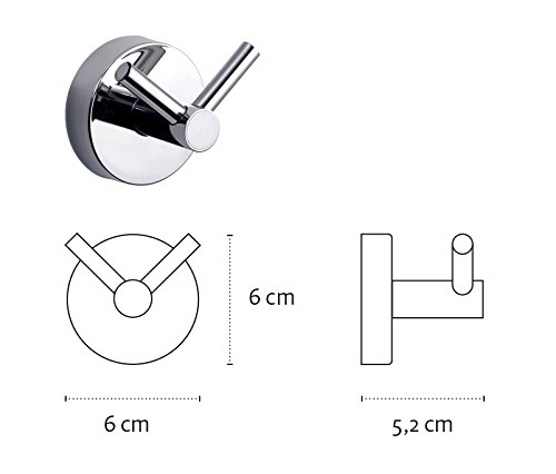 Kapitan Toalla de baño Doble Ganchos Colgador para Toallas Cocina y Baño Acero Pulido Inoxidable, 3M VHB Montaje en Pared