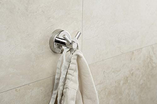 Kapitan Toalla de baño Doble Ganchos Colgador para Toallas Cocina y Baño Acero Pulido Inoxidable, 3M VHB Montaje en Pared