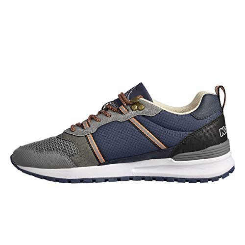 Kappa Logo Lino 2, Zapatillas Hombre, Azul/Gris/Marrón/Naranja, 46 EU