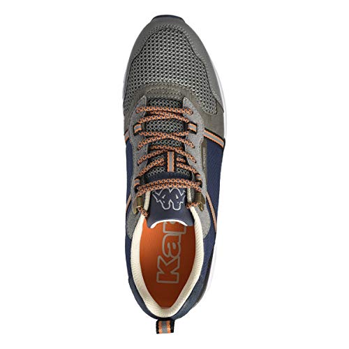 Kappa Logo Lino 2, Zapatillas Hombre, Azul/Gris/Marrón/Naranja, 46 EU