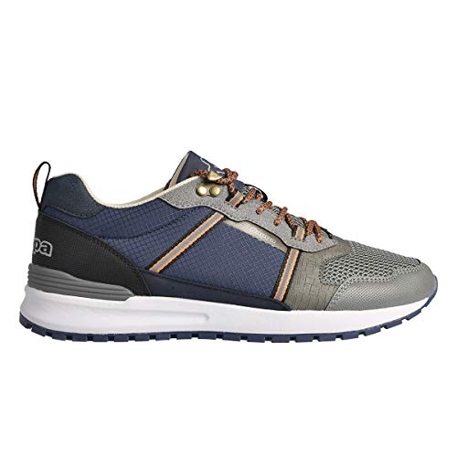 Kappa Logo Lino 2, Zapatillas Hombre, Azul/Gris/Marrón/Naranja, 46 EU