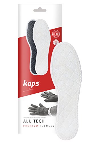 Kaps PLANTILLAS DE INVIERNO DE LANA Con Capa Aislante de Aluminio y Carbón Activado para Botas, Zapatos, Plantillas de Repuesto para Hombre y Mujer, Plantillas Interiores para Invierno (M8-42)