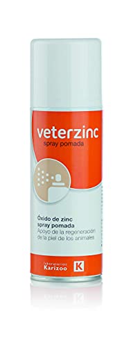 KARIZOO VETERZINC, Óxido de Zinc para Curar Heridas de Vacas, Caballos, Ovejas y Otros Animales de Ganado Bovino, Ovino, Porcino y Equino - Spray 200 ml