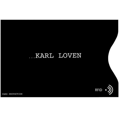 KARL LOVEN - Cartera de piel auténtica para mujer, diseño retro original con cierre de clip y tarjetero, Negro Clic-Clac Boucle, talla única, Monedero