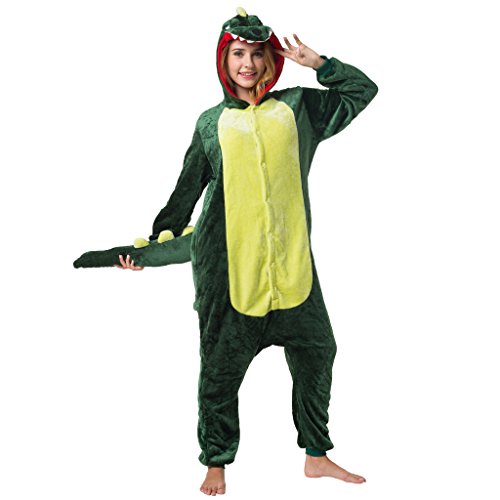 Katara 1744 - Kigurumi Pijamas Disfraz de Animal - Traje de Noche con Capucha - Adultos Unisexo - Cocodrilo, S