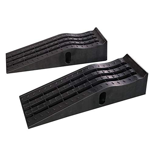 KATSU 2PCS Rampas de servicio para automóviles de taller de garaje de plástico resistente (extra ancho)