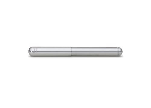 Kaweco Liliput Silver - Pluma estilográfica exclusiva para cartuchos de tinta (incluye caja metálica retro, 12,5 cm, ancho de pluma: EF extrafino)