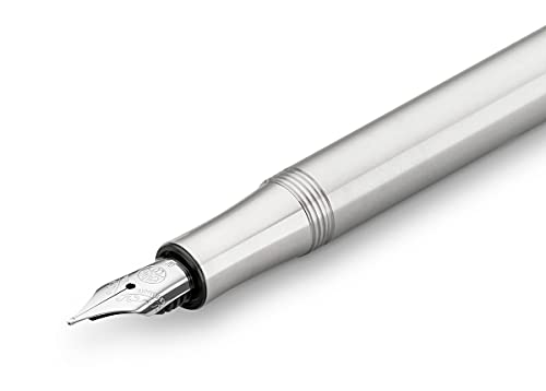 Kaweco Liliput Silver - Pluma estilográfica exclusiva para cartuchos de tinta (incluye caja metálica retro, 12,5 cm, ancho de pluma: EF extrafino)