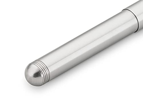 Kaweco Liliput Silver - Pluma estilográfica exclusiva para cartuchos de tinta (incluye caja metálica retro, 12,5 cm, ancho de pluma: EF extrafino)