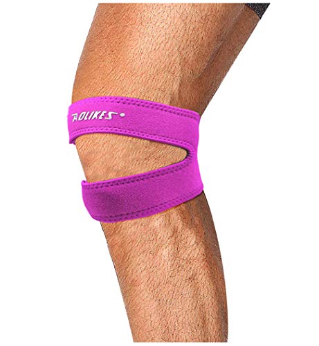 keland Patella Correa para la rodilla para aliviar el dolor Ajustable Rodillera soporte para senderismo, fútbol, baloncesto, correr, jersey, tenis, tendinitis, voleibol y sentadillas (Rosa)