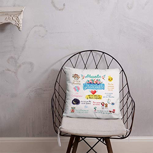 Kembilove Almohada para Abuela – Cojín de Abuela – Regalos Originales para Abuelas con Mensajes de Amor Abuela Gracias por tu Amor – Cojines Decorativos Ideal para Regalar el día de la Madre