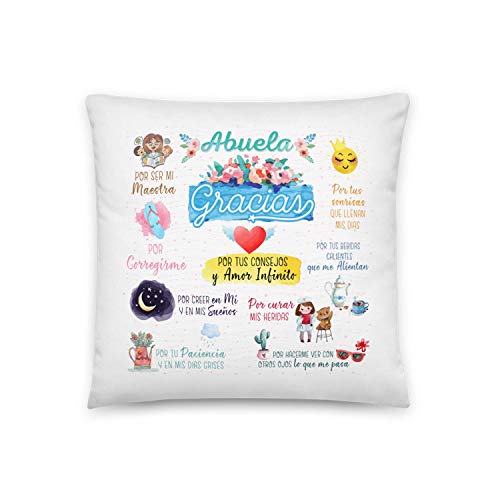 Kembilove Almohada para Abuela – Cojín de Abuela – Regalos Originales para Abuelas con Mensajes de Amor Abuela Gracias por tu Amor – Cojines Decorativos Ideal para Regalar el día de la Madre