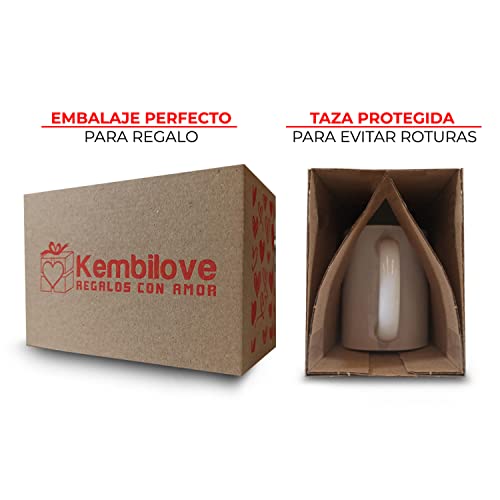 Kembilove Taza regalo día del padre – Tazas Desayuno para Abuelo con Mensaje A los mejores padres los ascienden a abuelos – Tazas originales – Regalo para abuelos