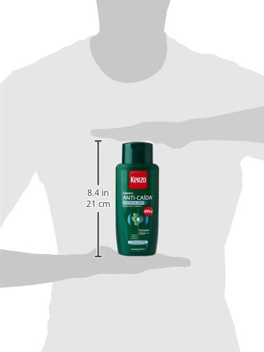 Kerzo - Champú Anticaída - Refrescante - para Cabellos Grasos en Situación de Caída, con Extrato Natural de Menta, para Hombre y Mujer, Verde, 400 Mililitros