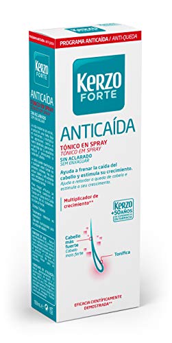 Kerzo Forte - Tónico en Spray Anticída - Sin Aclarado, Multiplicador de Crecimento Cientificamente Demostrado, para Todo Tipo de Cabello, Blanco