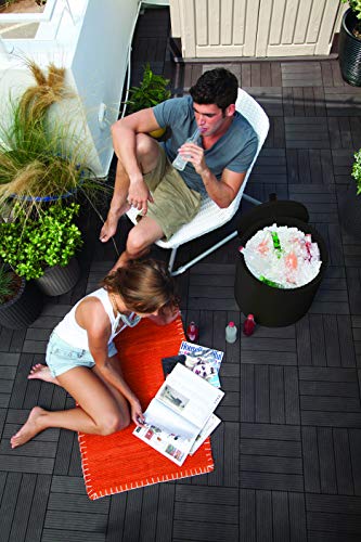 Keter - Mesa nevera para jardín Cool Stool, Capacidad 39 litros, Color marrón