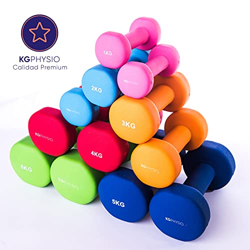 KG Physio Mancuernas De Neopreno De Calidad Profesional Juego De 2 Pesas (2 x 1KG)