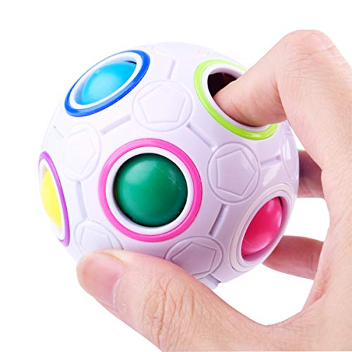 KidsPark 4 Pack Rainbow Magic Ball 3D Puzzle Ball Speed Cube Rubix Cube Toys