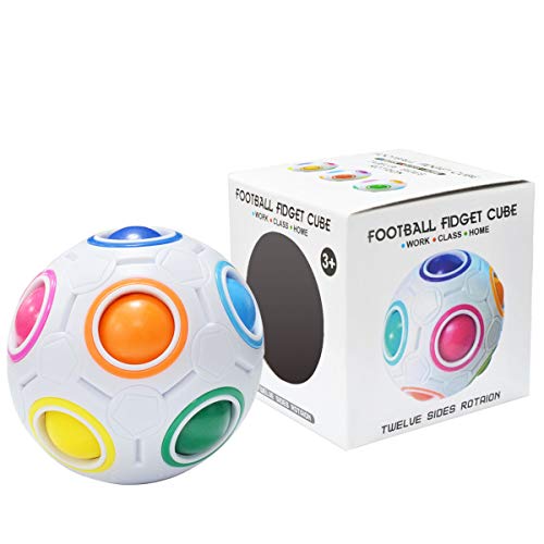 KidsPark Rainbow Magic Ball 3D Puzzle Ball Speed Cube Rubix Cube Toys, Blanco