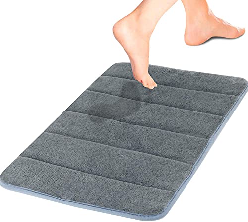 Kikc Alfombra Antideslizante,Alfombra de baño Suave Absorbe Bien la Humedad y es fácil de Limpiar Alfombra de baño Gris