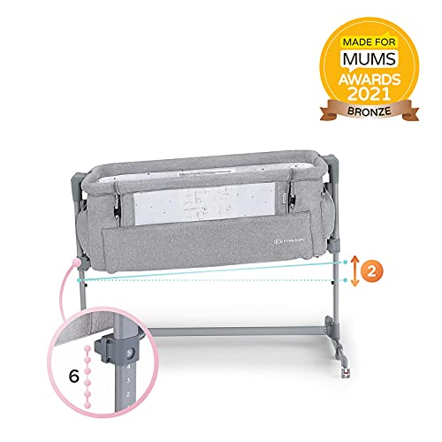 Kinderkraft Cuna Colecho 2 en 1 NESTE UP, Ajustable, Plegable, Accesorios, Gris