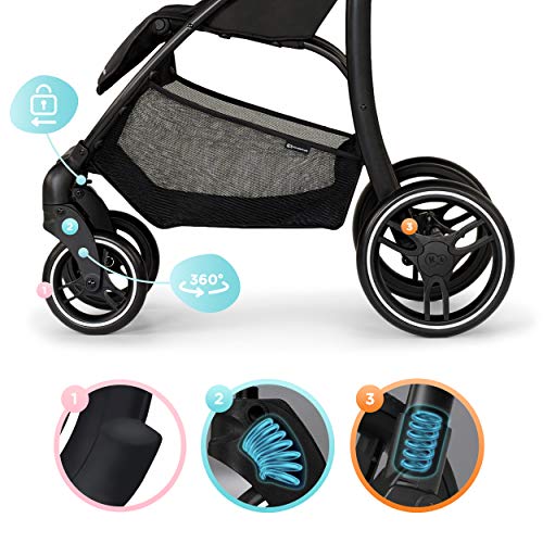 Kinderkraft Silla de Paseo Ligera TRIG, Asiento Amplio y Profundo, Suspensión, Gris