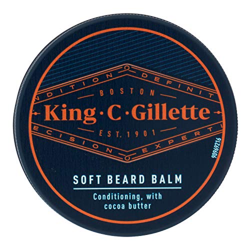 King C. Gillette Bálsamo Barba Hombre con Manteca de Cacao, Aceite de Argán y Manteca de Karité, 100 ml