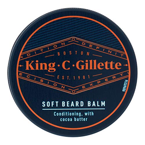 King C. Gillette Bálsamo Barba Hombre con Manteca de Cacao, Aceite de Argán y Manteca de Karité, 100 ml