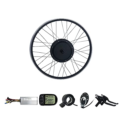 Kit de conversión de Bicicleta eléctrica 48V1000W, Motor de Cubo de Rueda Delantera de Alta Potencia de 26 Pulgadas, Pantalla LCD5, fácil de Instalar