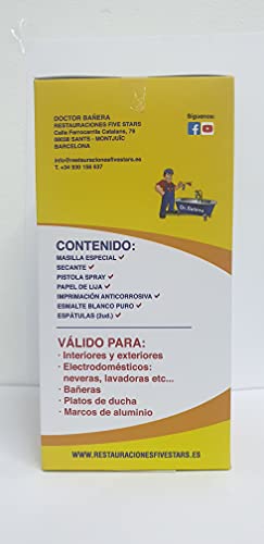 Kit de reparación y esmaltado de bañeras y platos de ducha, pintura para azulejos y sanitarios, esmalte para baño