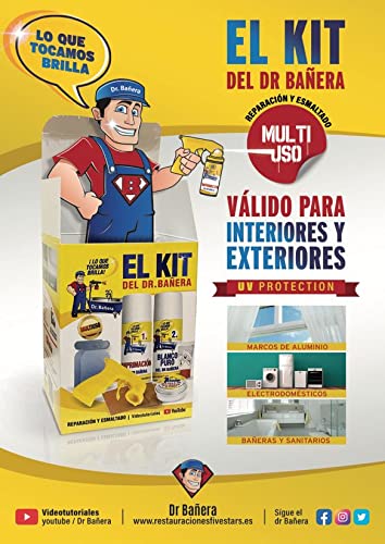 Kit de reparación y esmaltado de bañeras y platos de ducha, pintura para azulejos y sanitarios, esmalte para baño