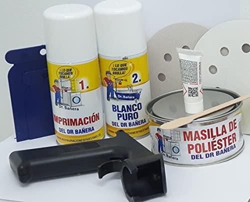 Kit de reparación y esmaltado de bañeras y platos de ducha, pintura para azulejos y sanitarios, esmalte para baño