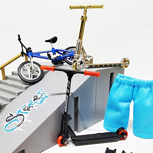 Kit de Skate Park, Mini Dedo Skateboard Rampa con Ruedas de Reemplazo y Herramientas, Accesorios de Entrenamiento de Parques Ultimate Incluyendo Tabla de Fingeres, Bicicleta de Finger, Scooters para