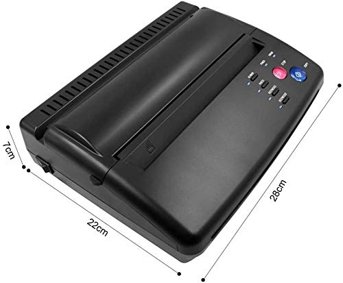 KKTECT Máquina de transferencia de tatuajes Impresora térmica Máquina copiadora de tatuajes profesional Material ABS Impresora de manuscritos de patrones 10 piezas de papel de transferencia térmica