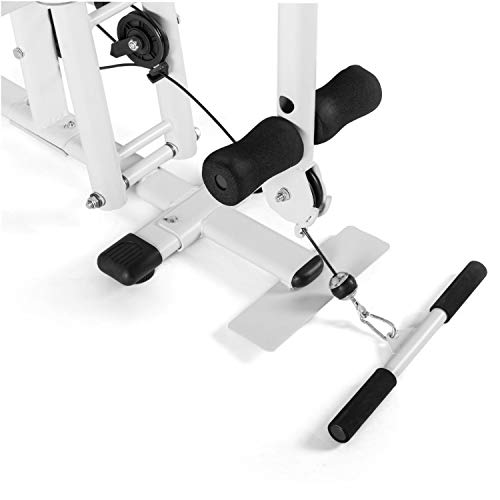 Klarfit Ultimate Gym - Máquina multifunción musculación, Multiestación musculacion, Máquina de musculación, Hombros, Espalda, Brazos, isquiotibiales y glúteos, Acolchada, Blanco