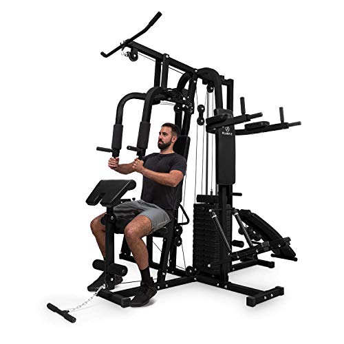 Klarfit Ultimate Gym - Máquina multifunción musculación, Multiestación musculacion, Máquina de musculación, Hombros, Espalda, Brazos, isquiotibiales y glúteos, Acolchada, 9000, Negro